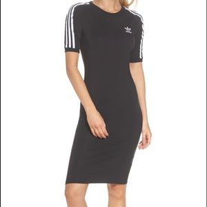 Adidas black midi dress